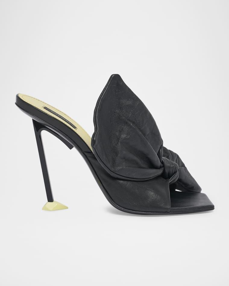 95mm Bow Leather Mule Sandals by GIVENCHY