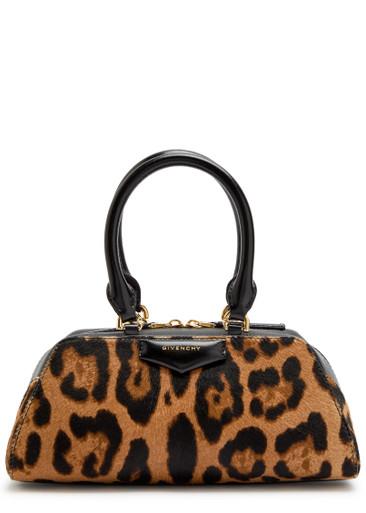Antigona East-West mini leopard-print calf hair cross-body bag by GIVENCHY