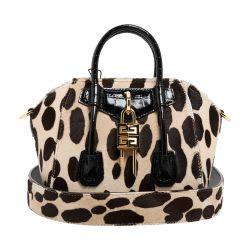 Antigona Toy Lock bag in leopard print pony leather by GIVENCHY
