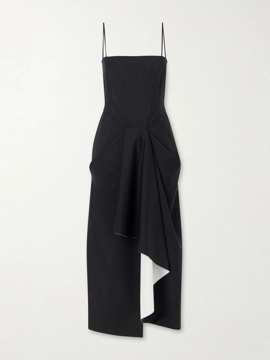Asymmetric wool and mohair-blend midi wrap dress by GIVENCHY