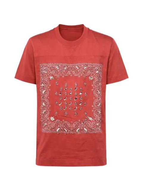 Bandana-print rhinestone-embellished T-shirt by GIVENCHY