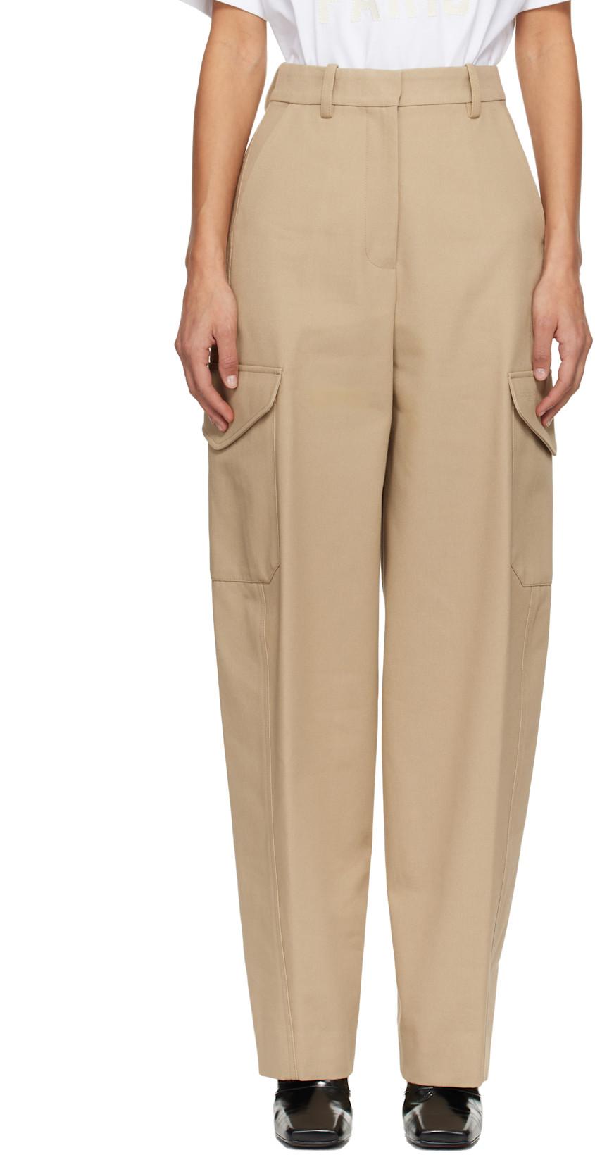 Beige Cocoon Utility Trousers by GIVENCHY