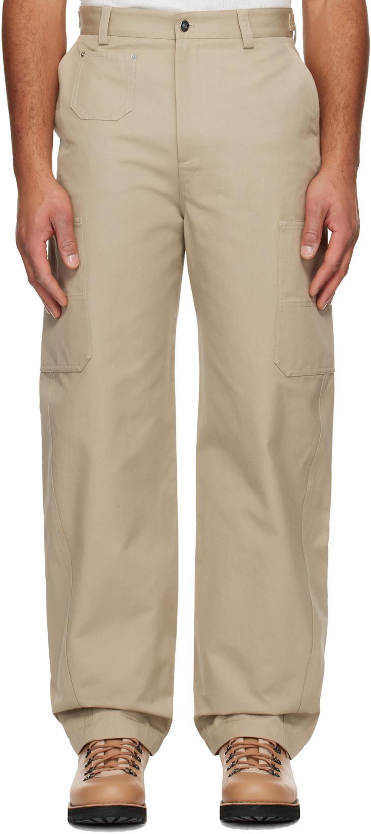 Beige Cotton Cargo Pants by GIVENCHY