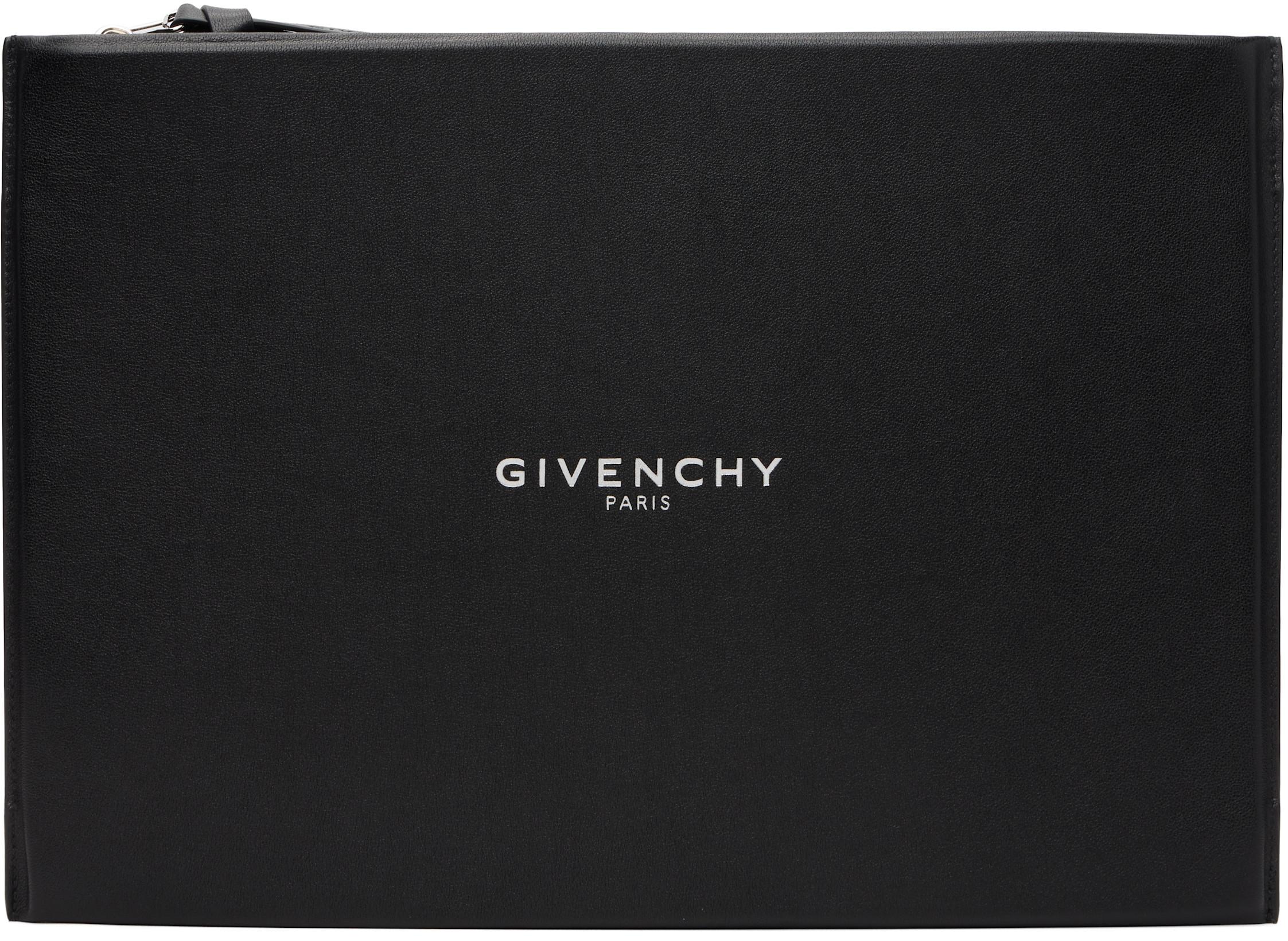 Black Antigona Stamped Large Leather Pouch by GIVENCHY
