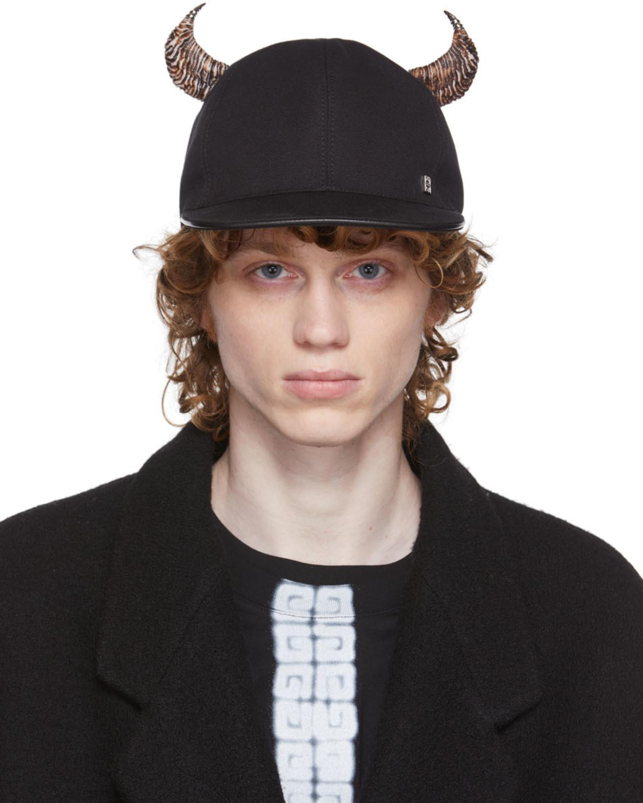 Black Canvas Horns Cap by GIVENCHY