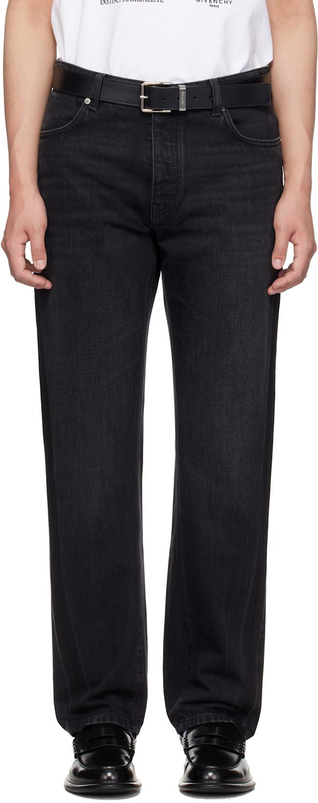 Black Couture Seam Straight Fit Shadow Washed Jeans by GIVENCHY