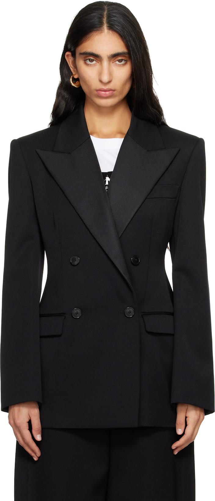 Black Double Breasted Tuxedo Blazer by GIVENCHY