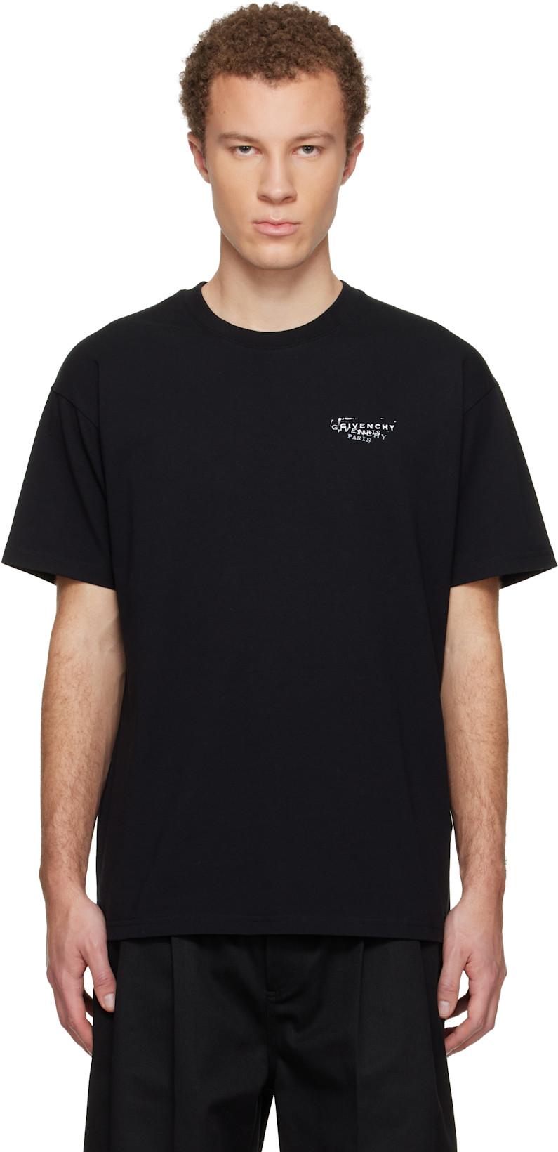 Black 'GIVENCHY' Stamp Print T-shirt by GIVENCHY