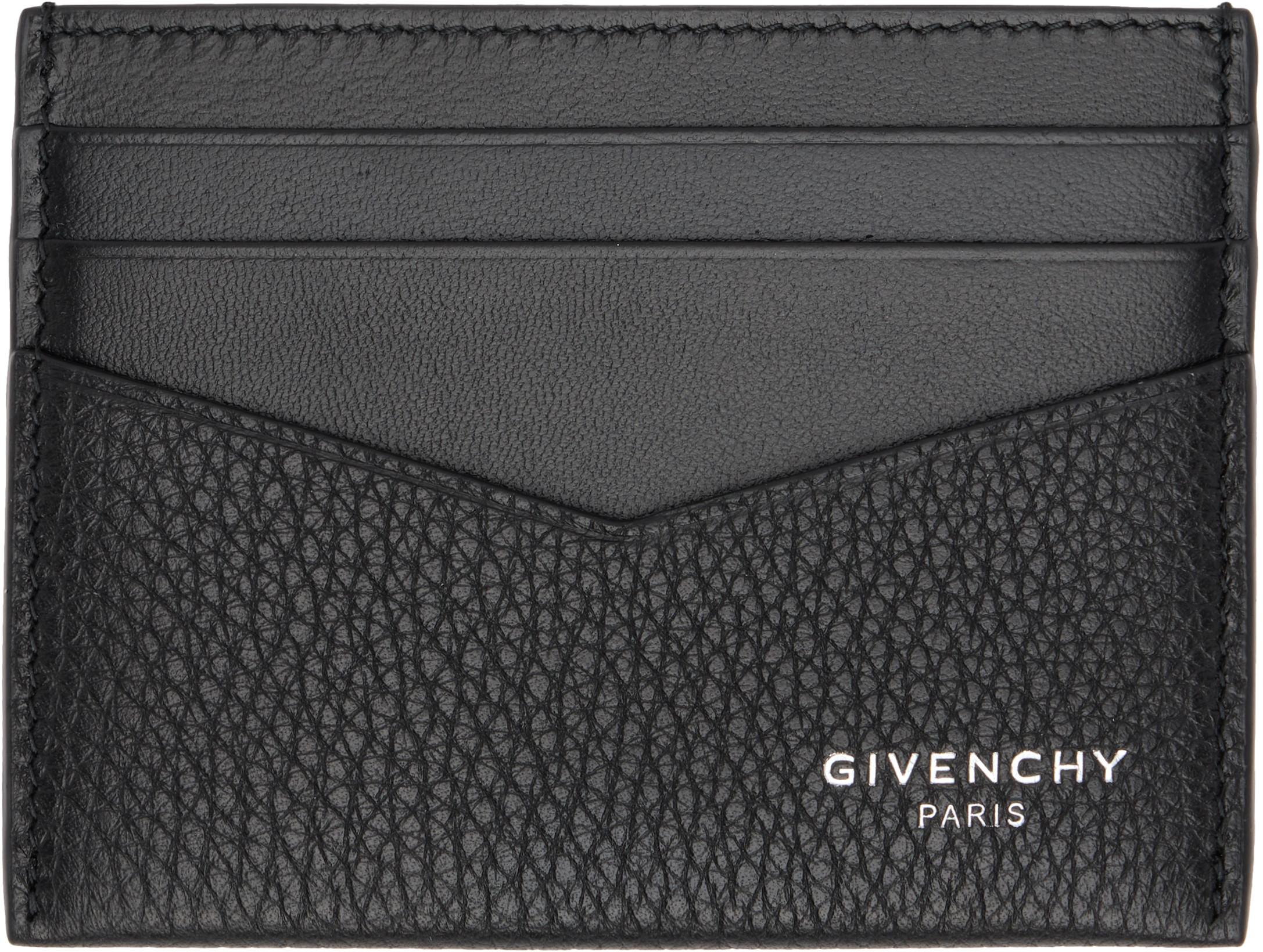 Black Grained Leather Card Holder by GIVENCHY