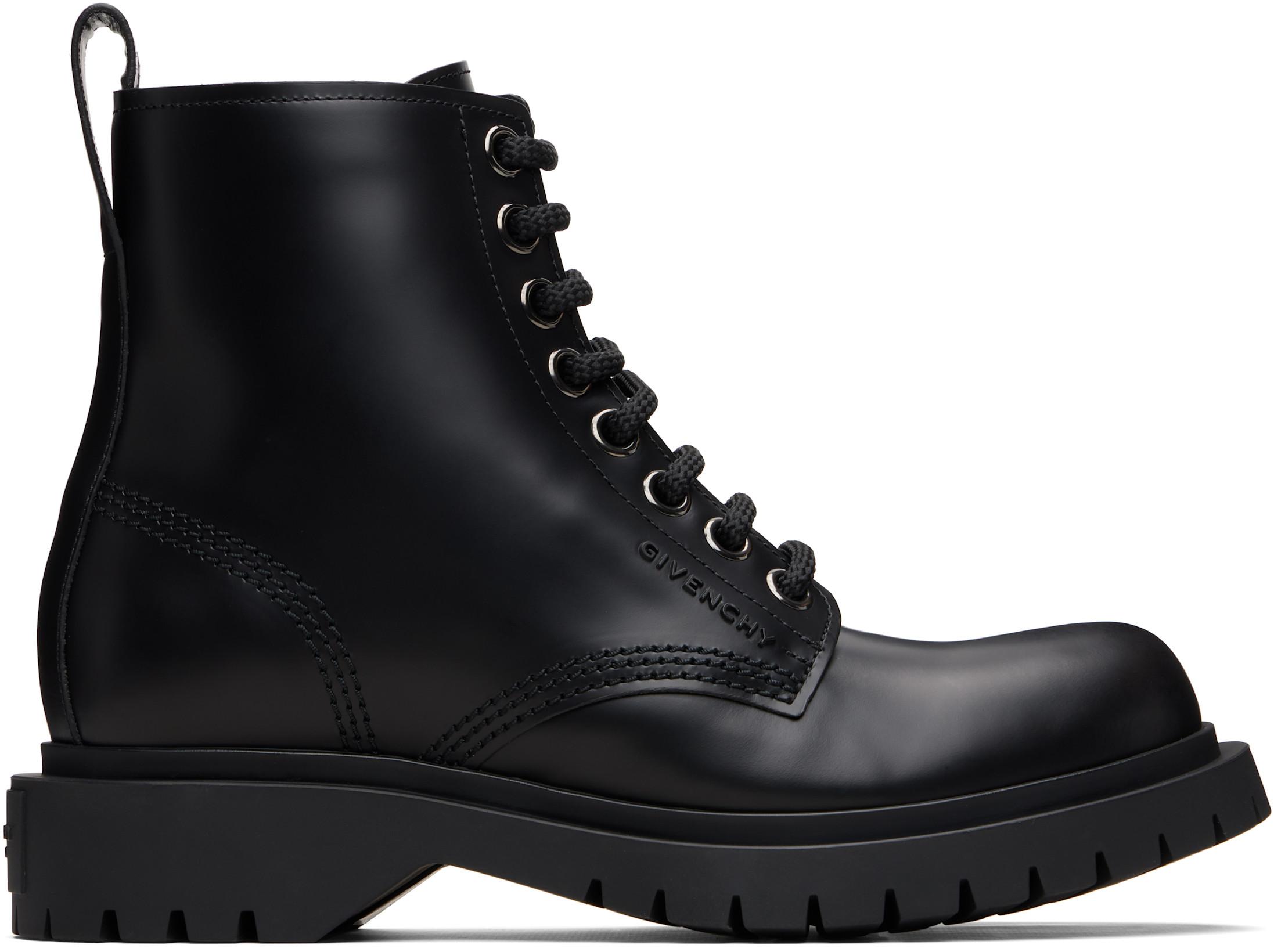 Black Lace Up Boots by GIVENCHY