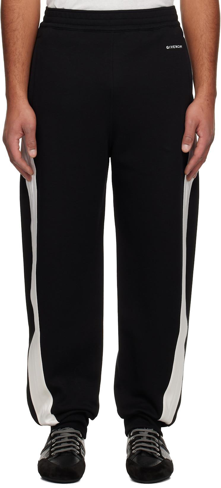 Black Open Seam Contrast Sweatpants by GIVENCHY