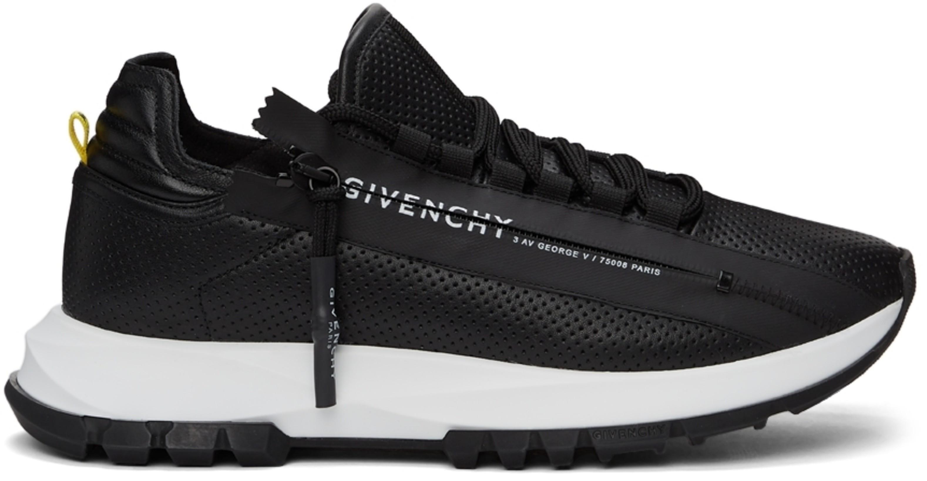 Black Perforated Leather Spectre Runner Zip Low Sneakers by GIVENCHY jellibeans