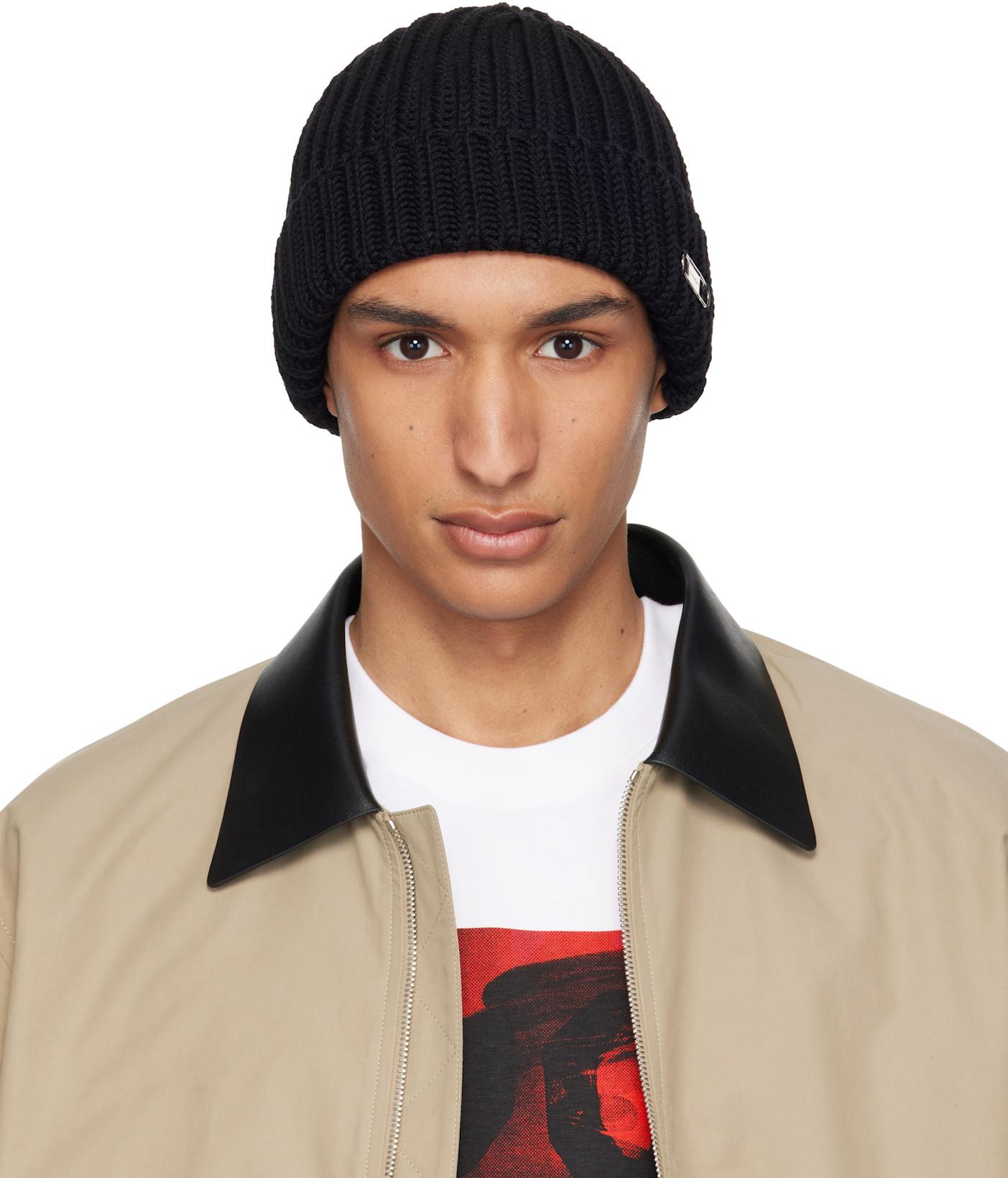 Black Safety Pin Beanie by GIVENCHY