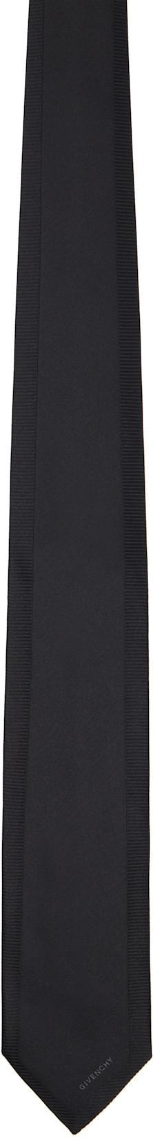 Black Silk Jacquard Detail Tie by GIVENCHY
