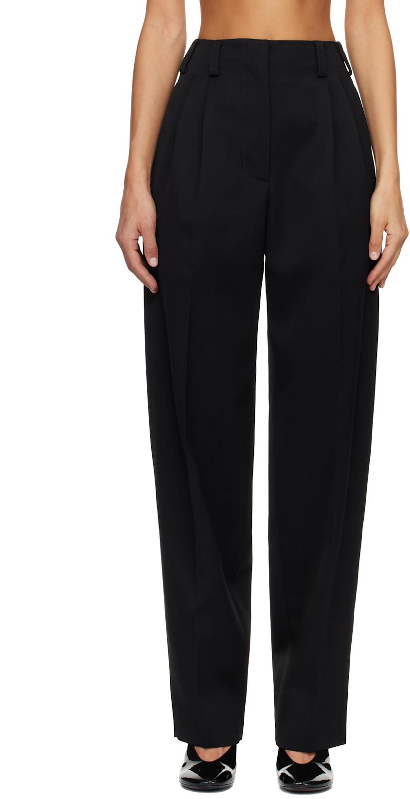 Black Slashed Double Pleat Trousers by GIVENCHY