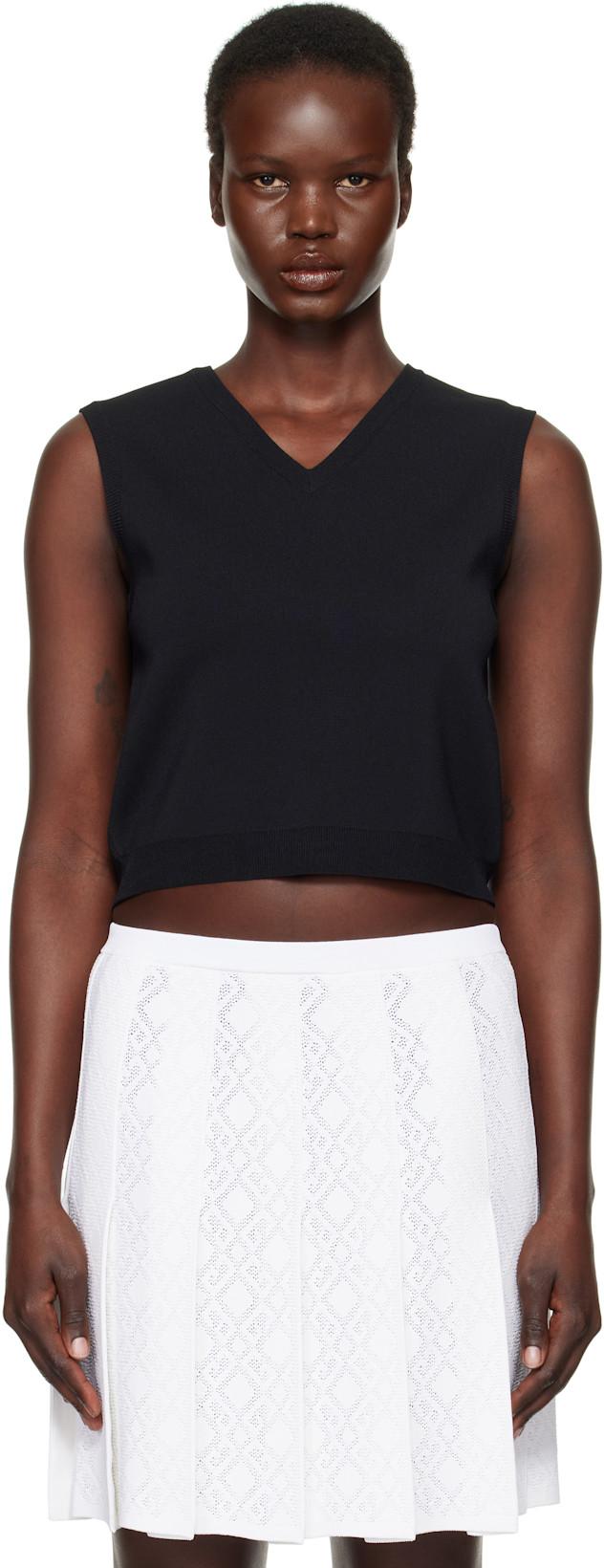 Black Sleeveless V-Neck Vest by GIVENCHY