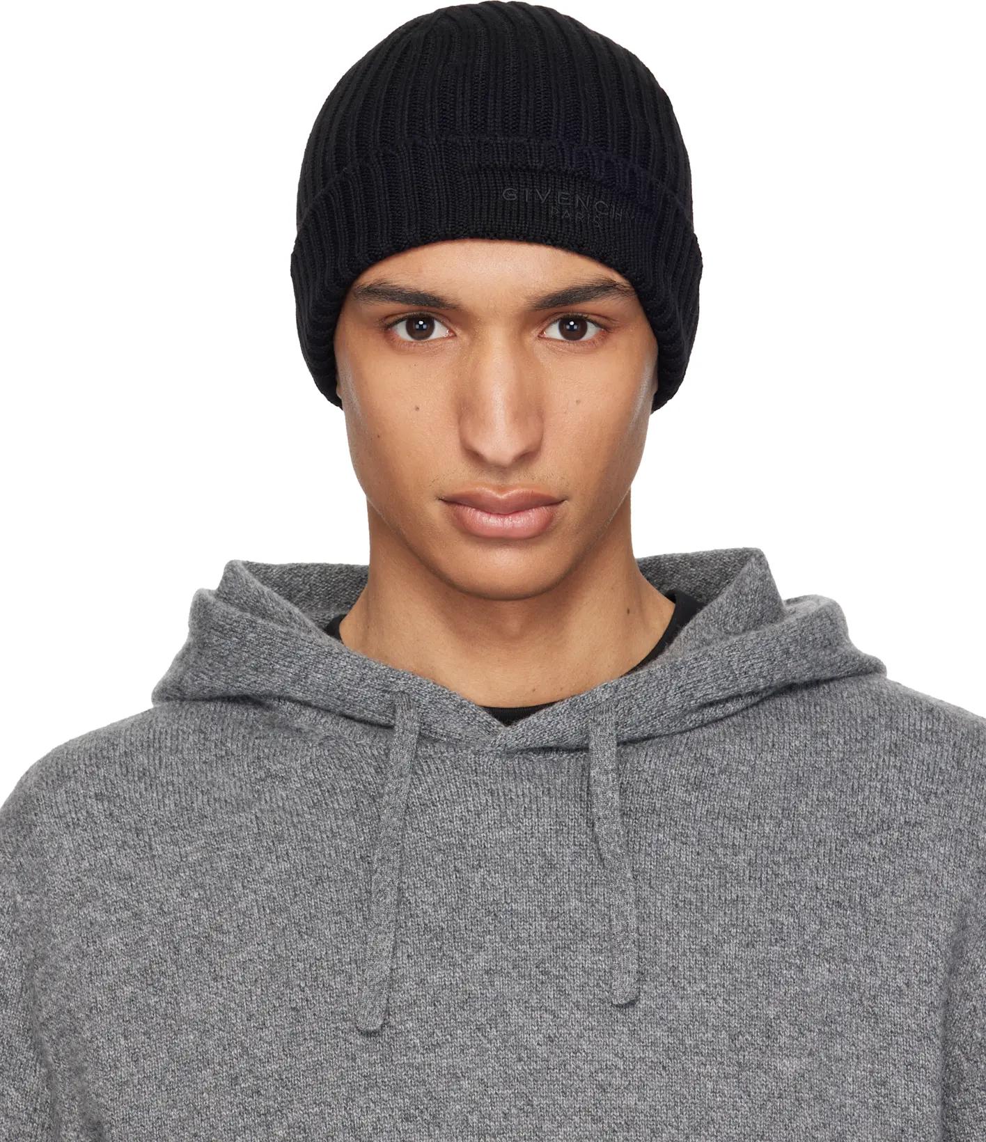 Black Wool Beanie by GIVENCHY