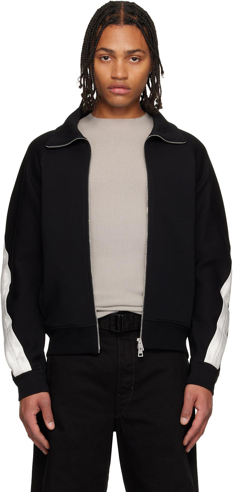 Black Zipped Open Seam Contrast Sweatshirt by GIVENCHY