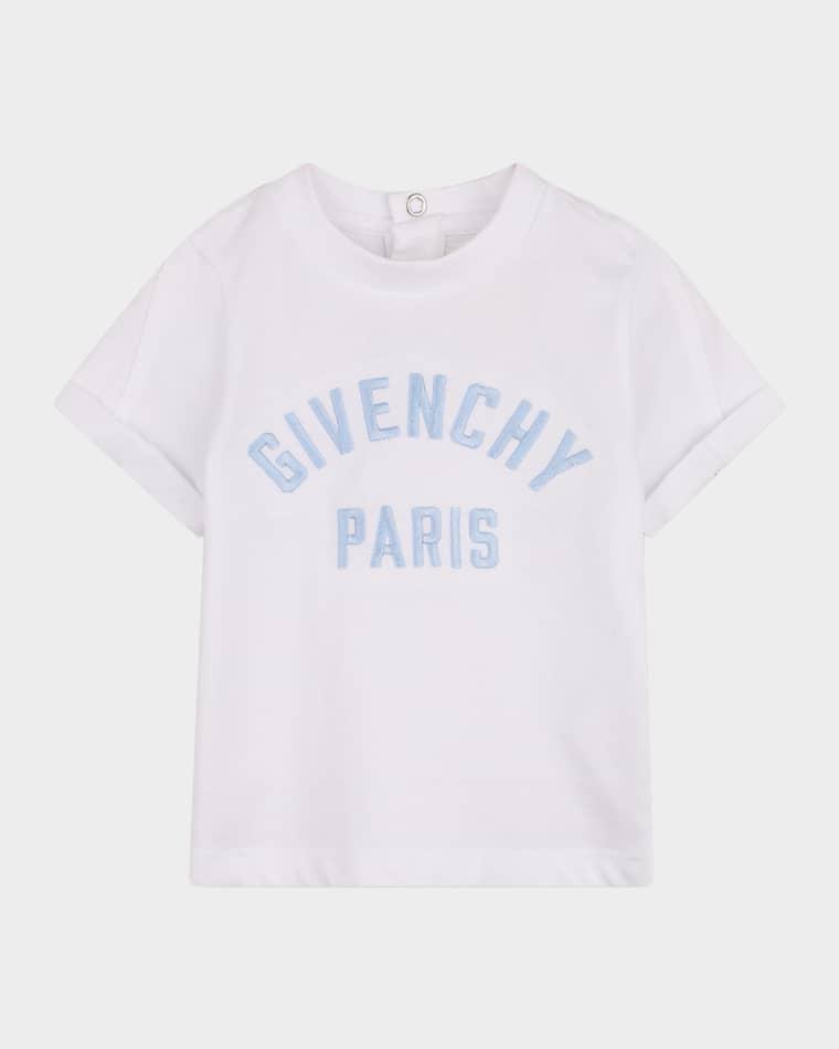 Boy's Crewneck Logo-Embroidered Cotton Tee, Size 2-3 by GIVENCHY