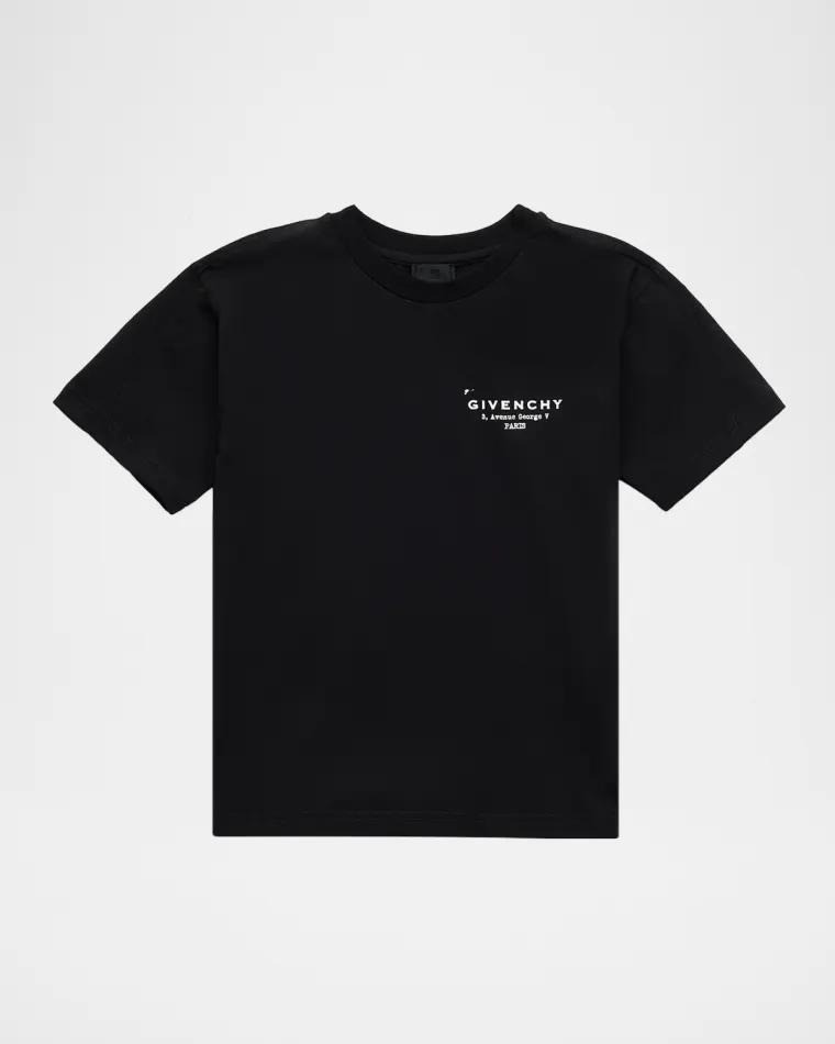 Boy's Logo Stamp-Print Short-Sleeved Cotton T-Shirt, Size 4-6 by GIVENCHY