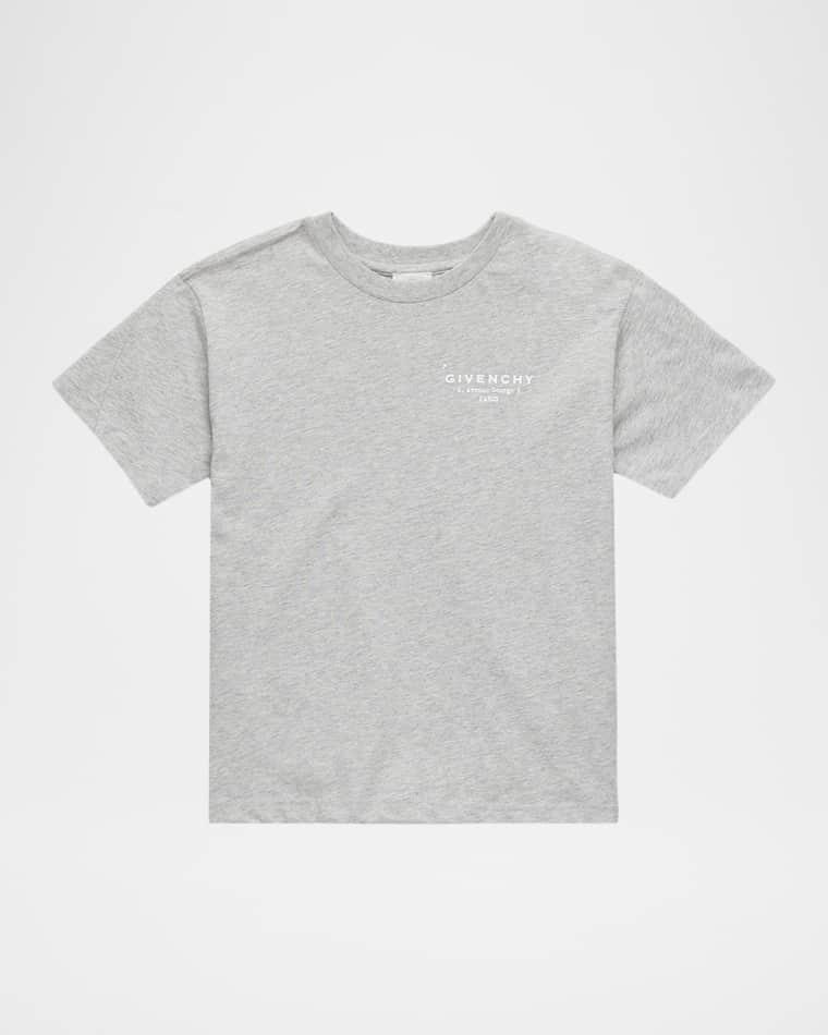 Boy's Logo Stamp-Print Short-Sleeved Cotton T-Shirt, Size 4-6 by GIVENCHY
