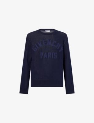 Brand-Embroidery Crewneck Cotton Jumper by GIVENCHY