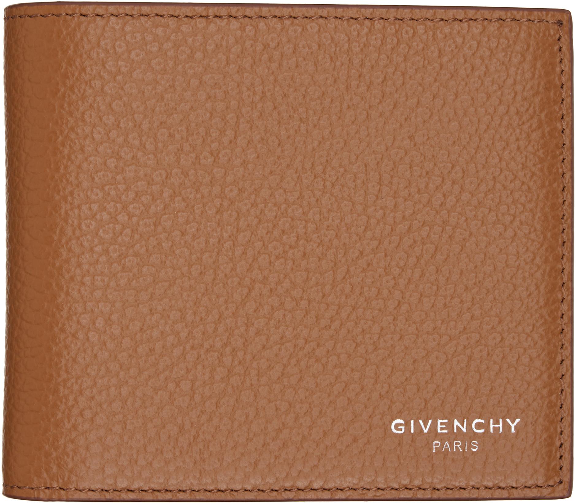 Brown Grained Leather Wallet by GIVENCHY