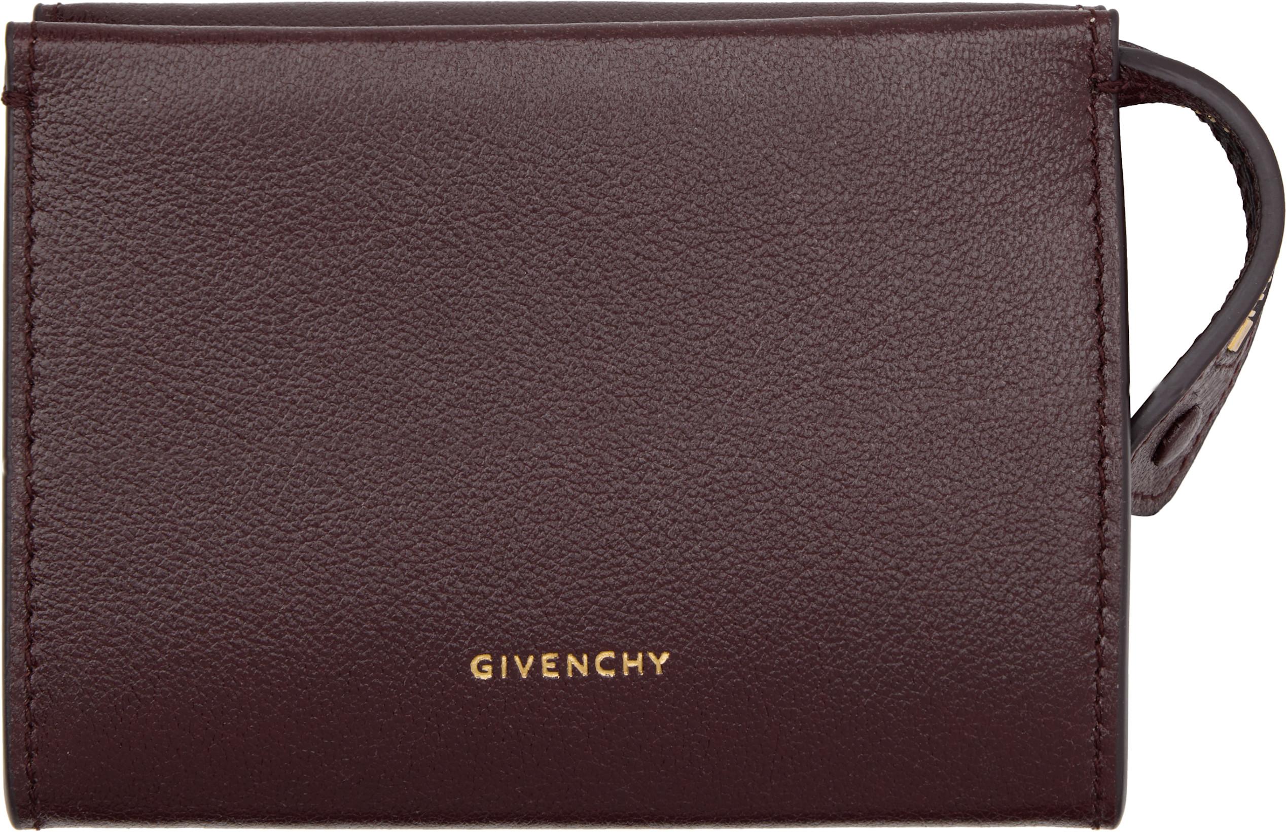 Burgundy Day Zipped Card Holder by GIVENCHY