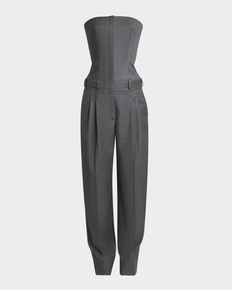 Bustier Pleated Straight-Leg Jumpsuit by GIVENCHY