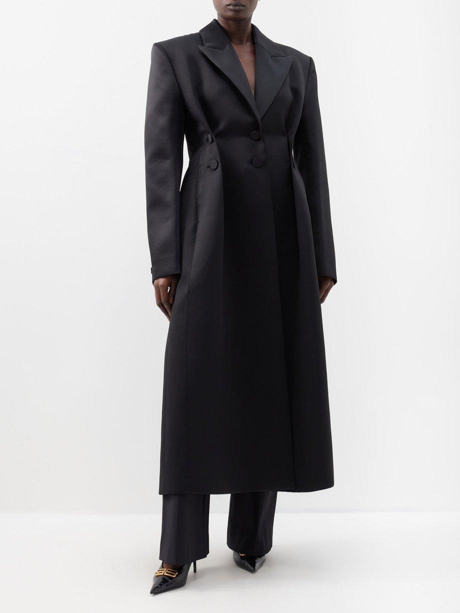 Button-pleated satin overcoat by GIVENCHY