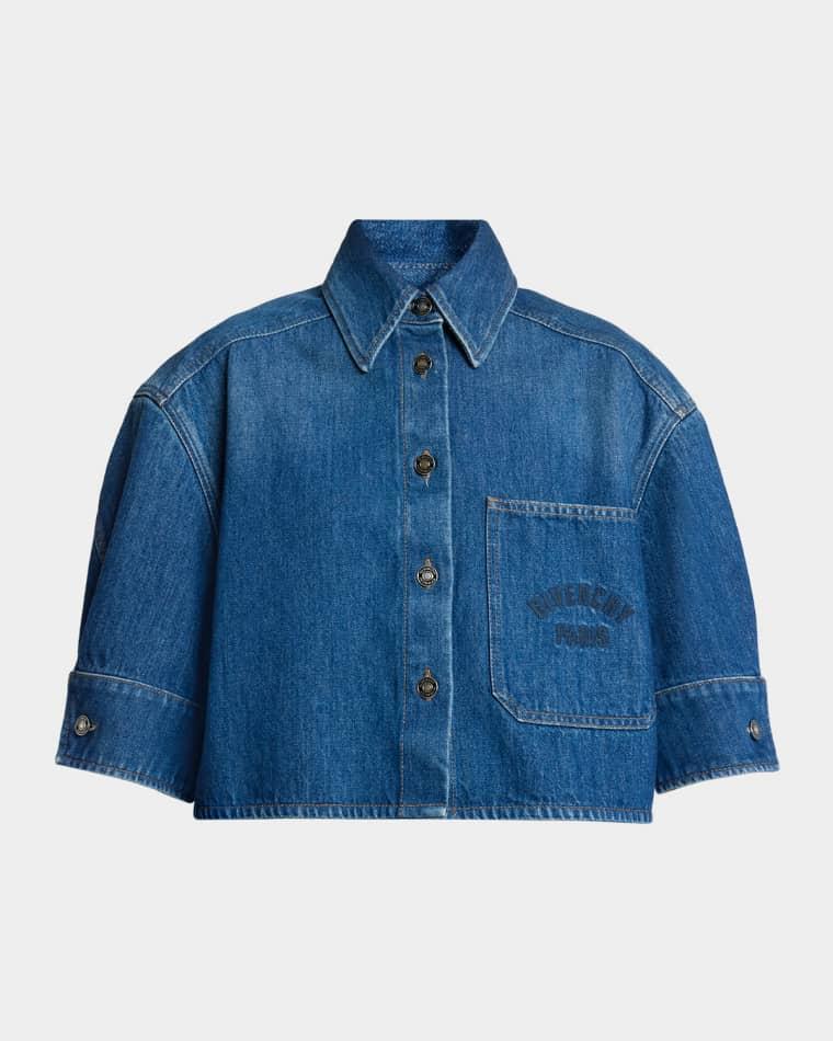 Cocoon Short Sleeve Denim Shirt by GIVENCHY