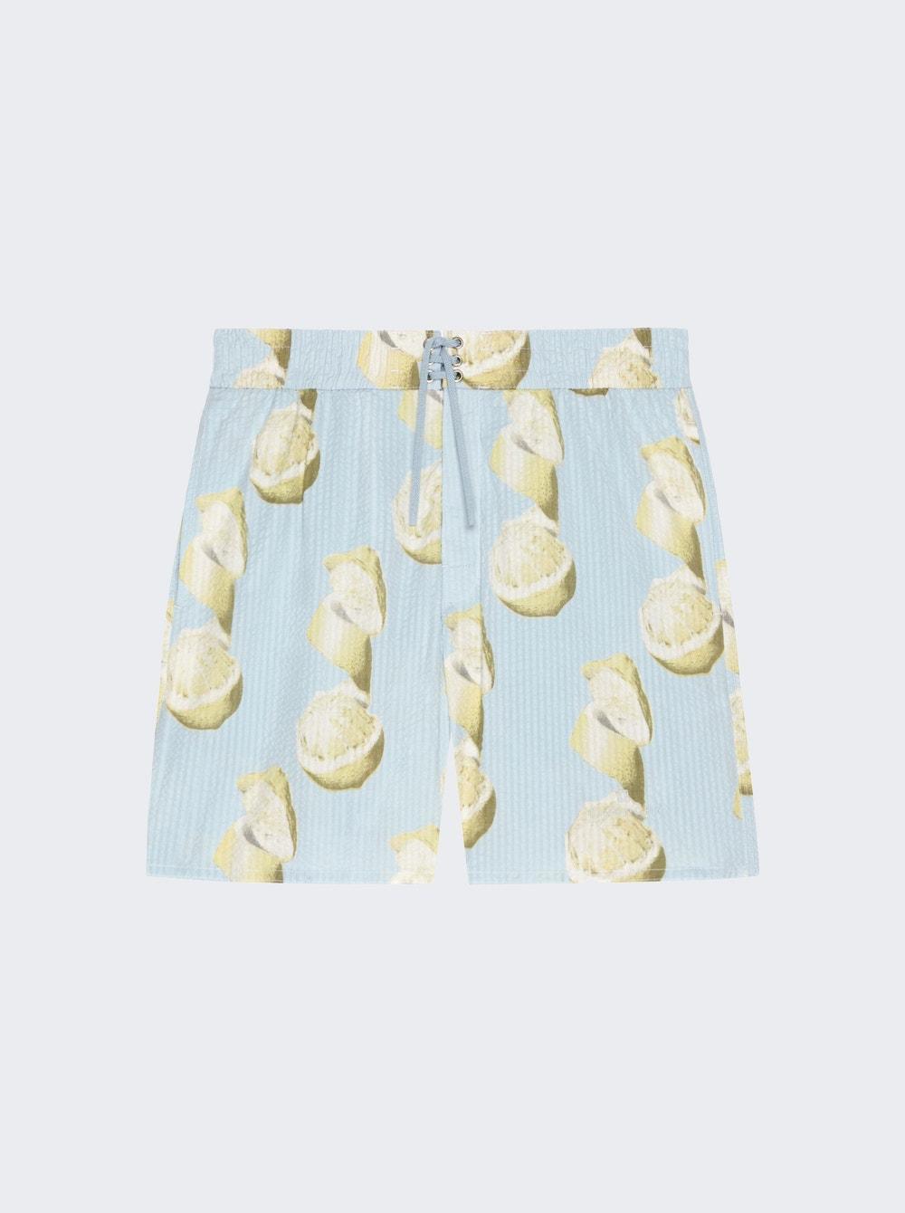 Cotton Seersucker Swim Shorts Lemon Print  | The Webster by GIVENCHY