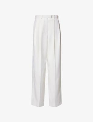 Double-Pleat Straight-Leg Wool-Blend Trousers by GIVENCHY
