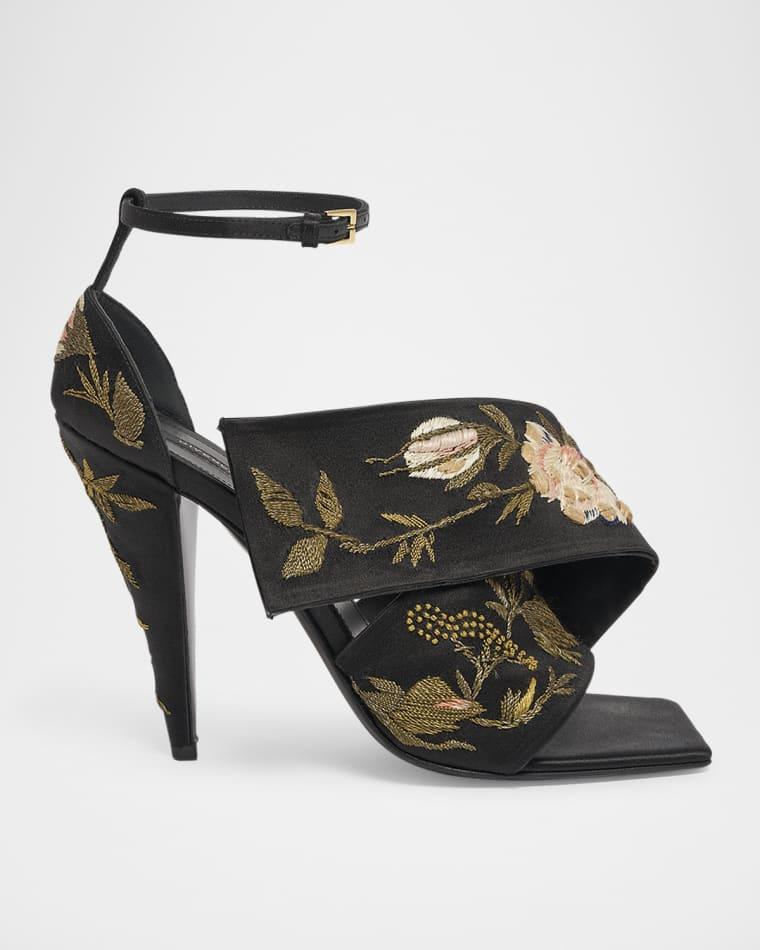 Floral Embroidered Twisted Rib Sandals by GIVENCHY