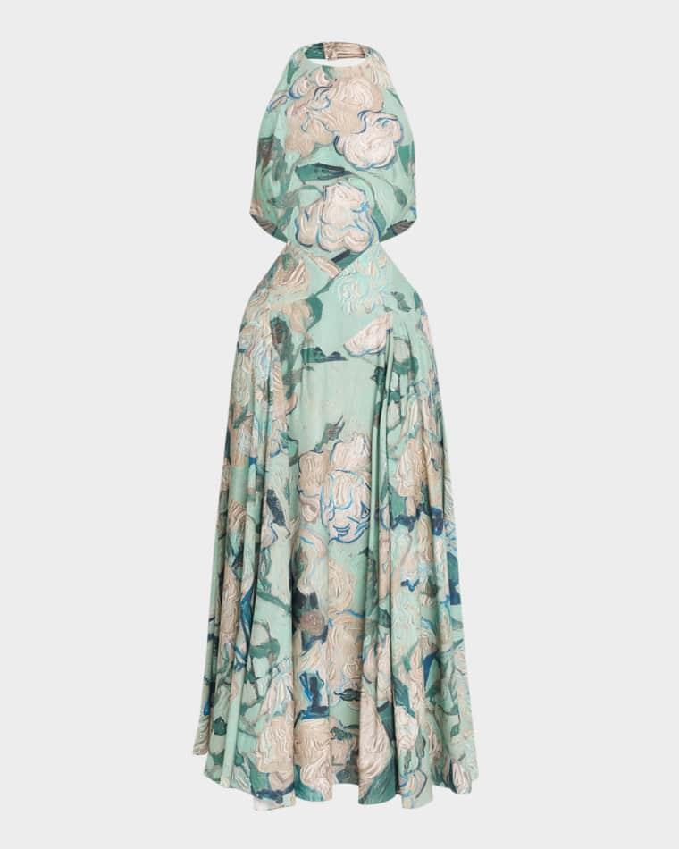 Floral-Print Cutout Halter Midi Dress by GIVENCHY