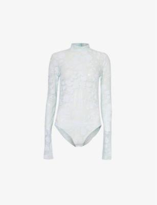 Floral-pattern high-neck mesh body by GIVENCHY