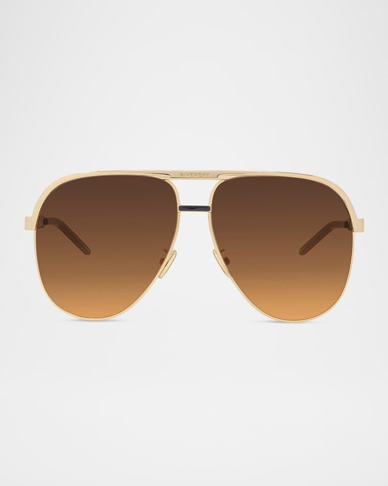GV40117UW Aviator Metal Sunglasses by GIVENCHY