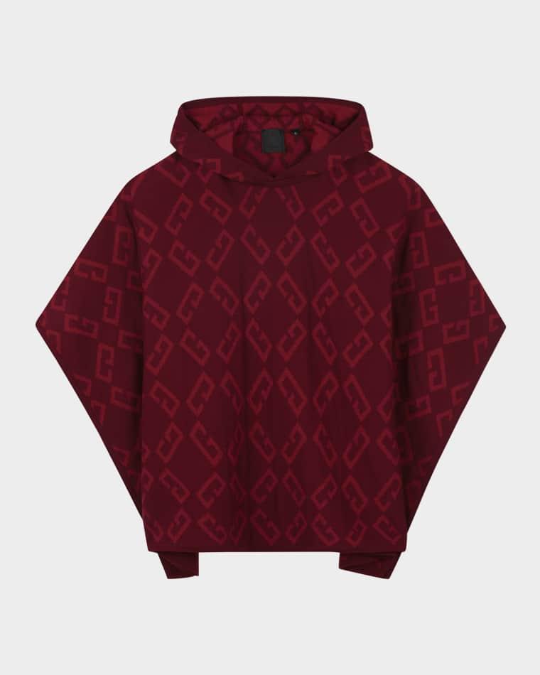 Girl's 4G Intarsia-Knit Hooded Sweater Cape, Size 8-14 by GIVENCHY