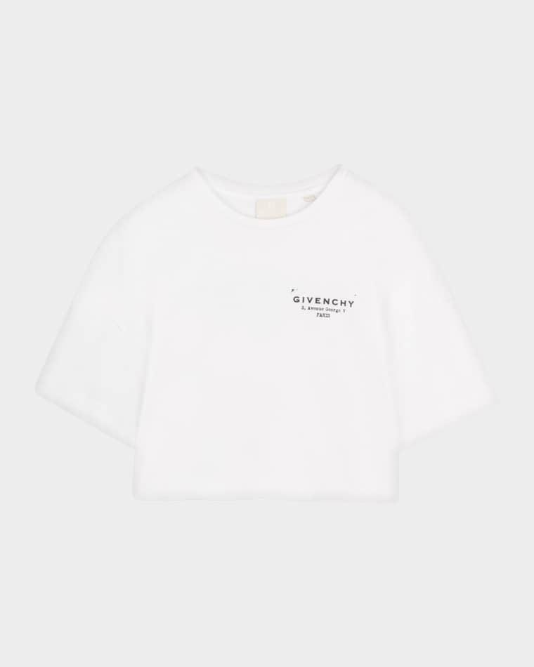 Girl's Crewneck Logo-Print Cotton T-Shirt, Size 4-6 by GIVENCHY