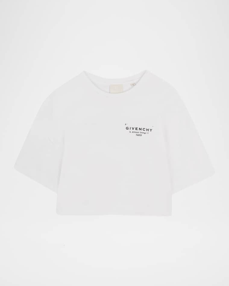 Girl's Crewneck Logo-Print Cotton T-Shirt, Size 8-14 by GIVENCHY