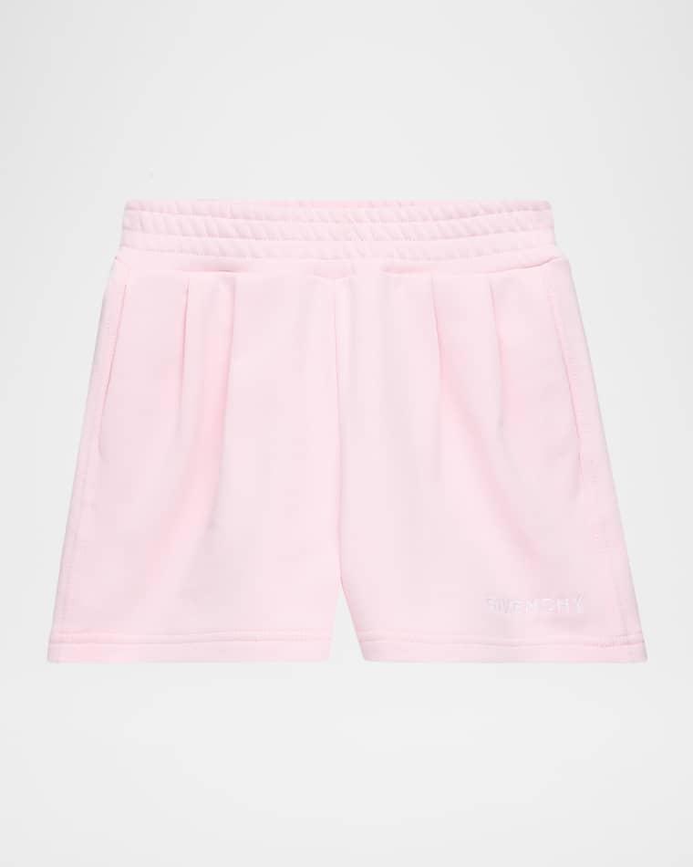 Girl's Embroidered Logo Pleated Cotton Shorts, Size 8-14 by GIVENCHY