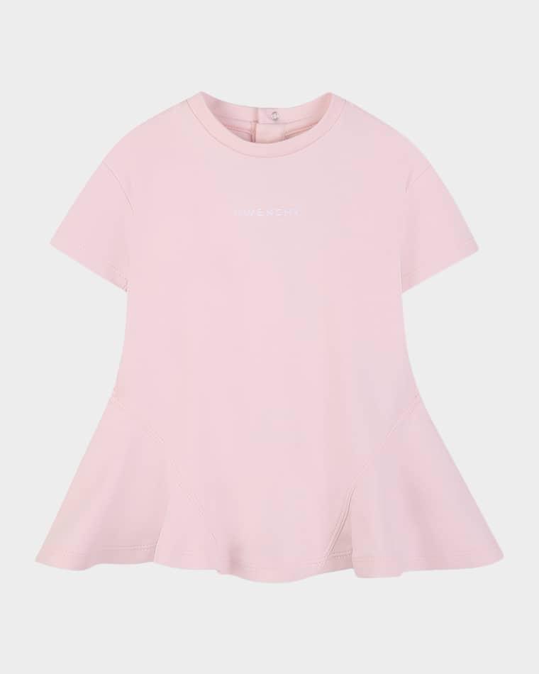 Girl's Flared Logo Cotton Dress, Size 12M-18M by GIVENCHY