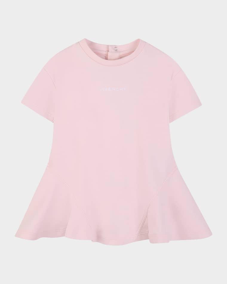 Girl's Flared Logo Cotton Dress, Size 2-3 by GIVENCHY