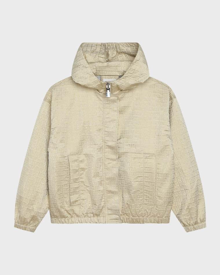 Girl's Golden Shimmer Hooded Windbreaker by GIVENCHY
