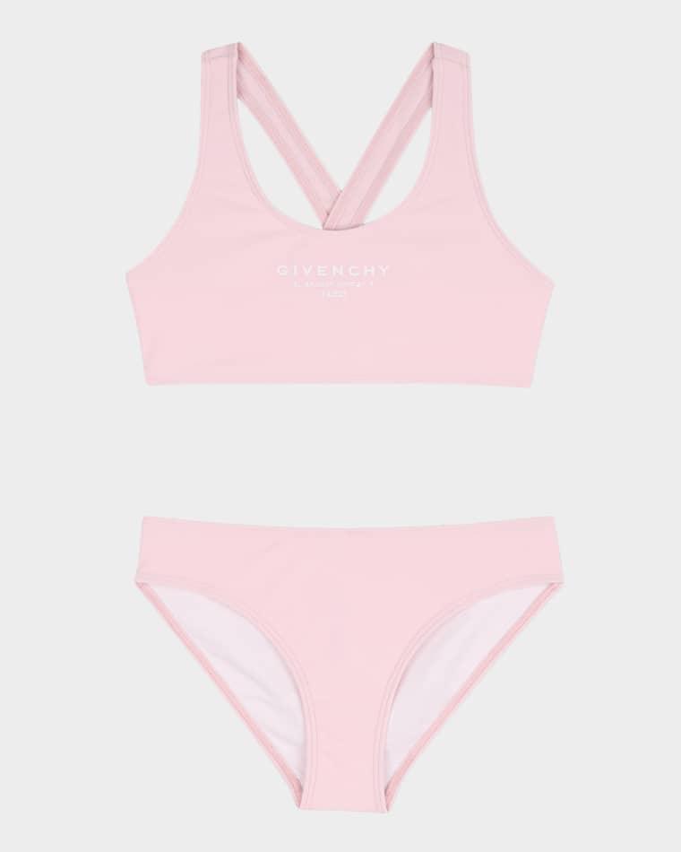 Girl's Logo-Print Two-Piece Swimsuit, Size 4-6 by GIVENCHY