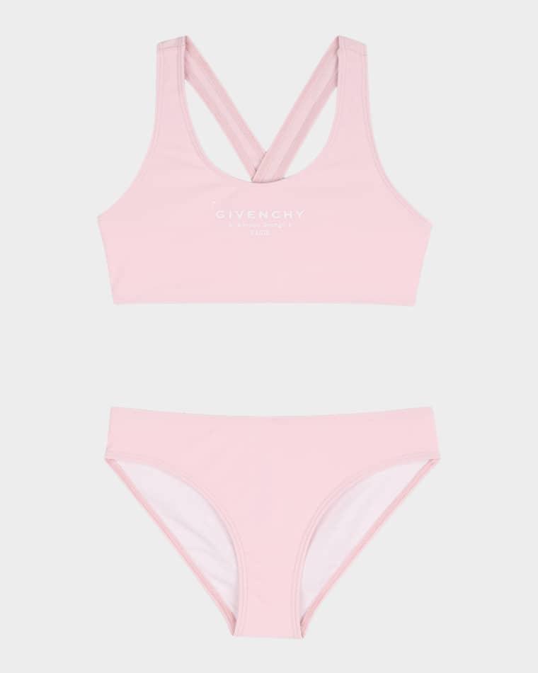 Girl's Logo-Print Two-Piece Swimsuit, Size 8-14 by GIVENCHY