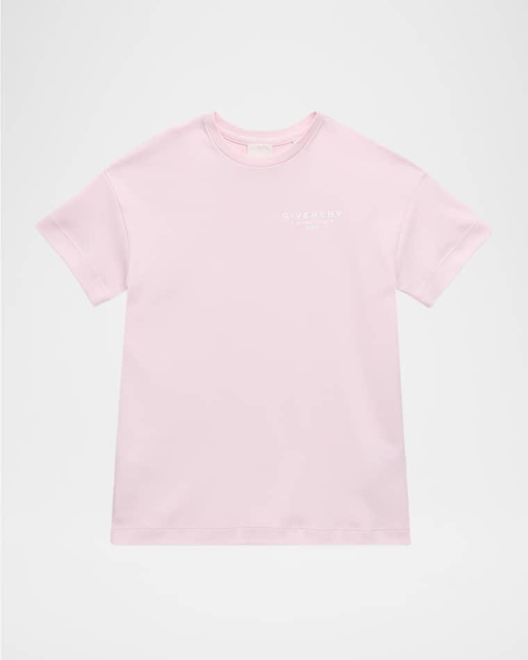 Girl's Logo Stamp-Print Short-Sleeved Cotton T-Shirt, Size 8-14 by GIVENCHY