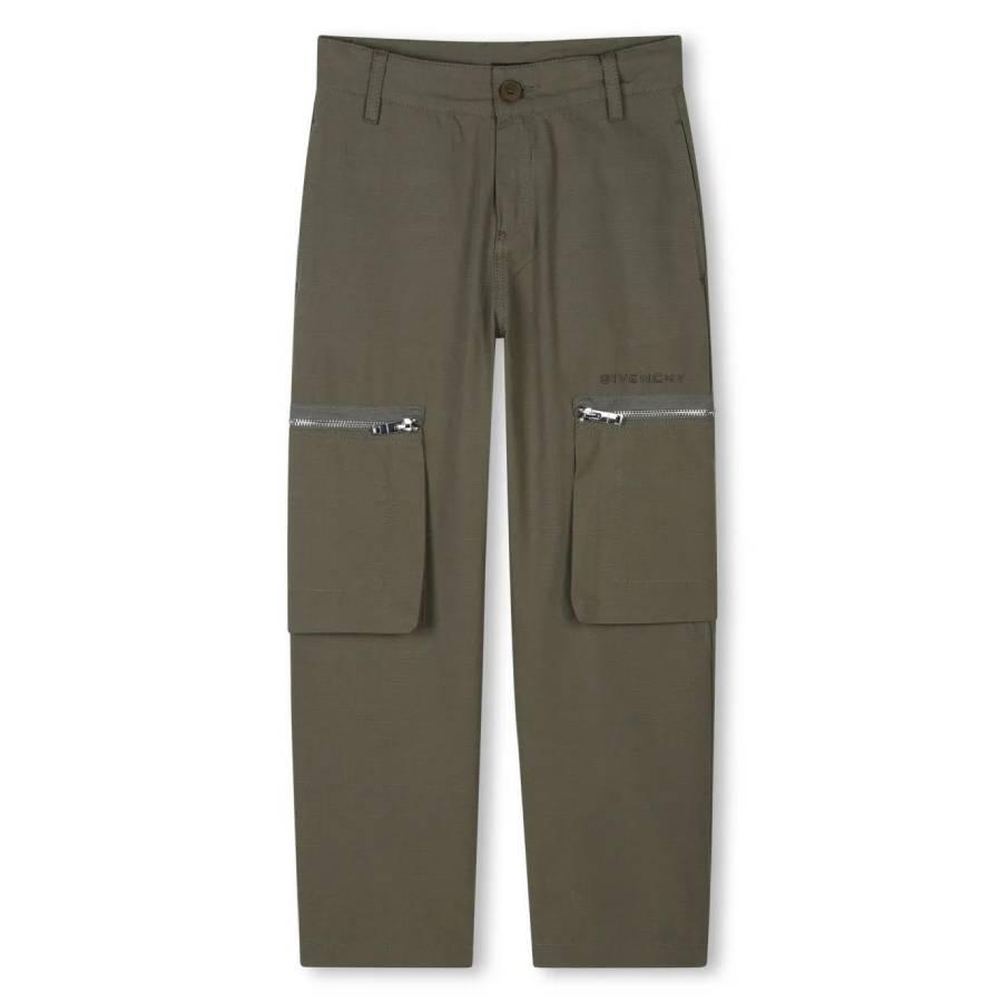 Givenchy Boys Straight Leg Zip Detail Trousers by GIVENCHY
