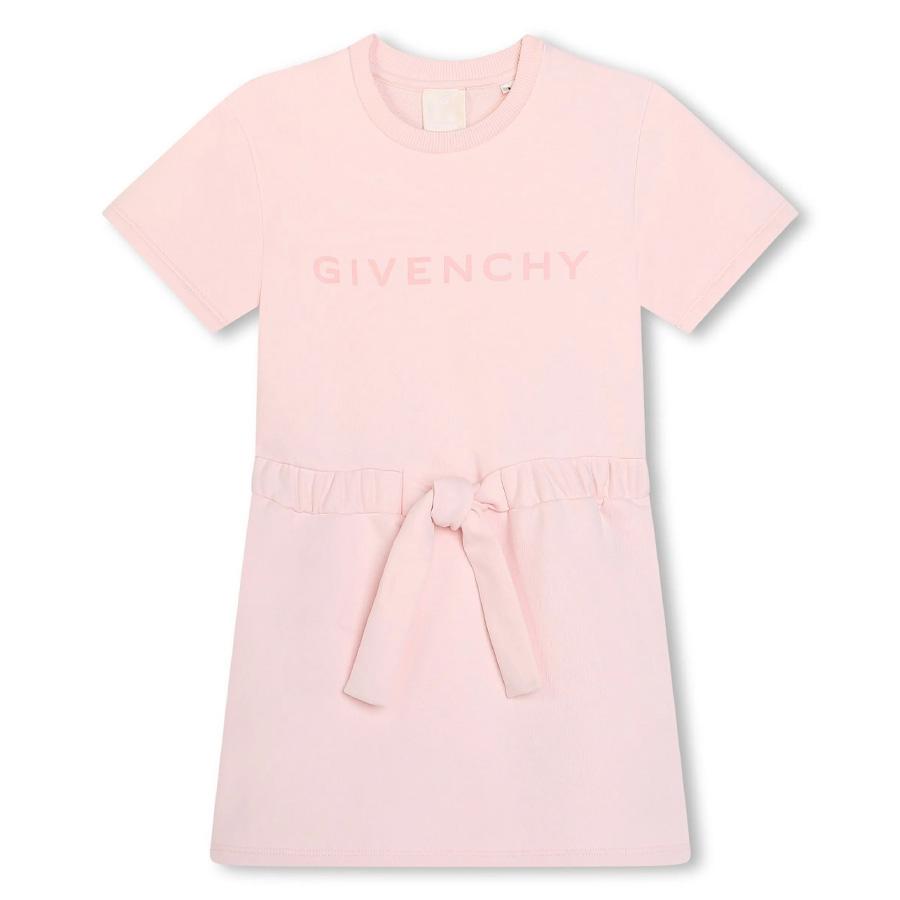 Givenchy Girls Logo-Print Cotton Blend Dress - Marshmallow by GIVENCHY