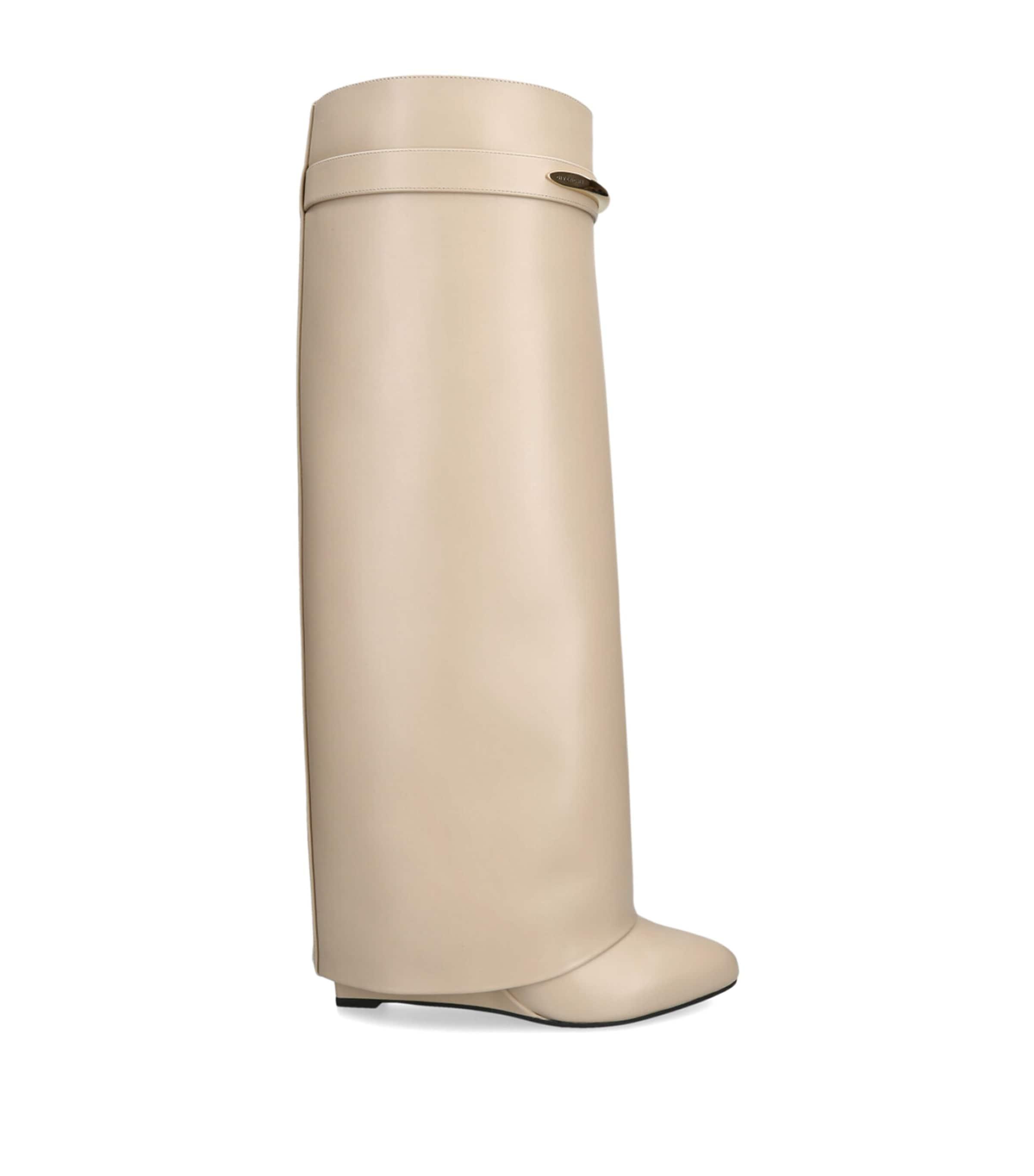 Givenchy Leather Shark Knee-High Boots 95 by GIVENCHY